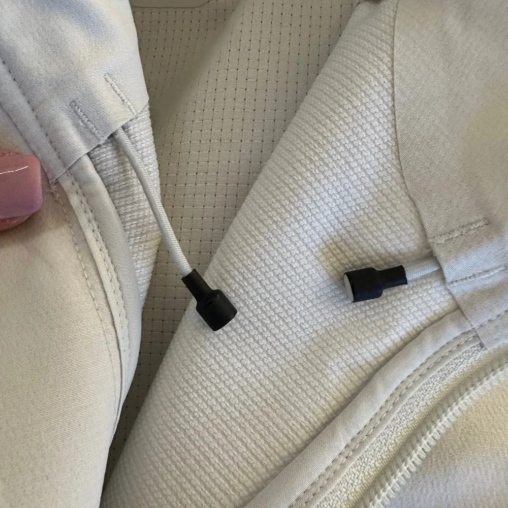 Lululemon Warp Light Packable Jacket Full Zip Reflective Beige Off-White XL